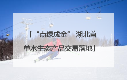 “点绿成金” 湖北首单水生态产品交易落地