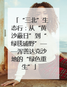 “三北”生态行：从“黄沙蔽日”到“绿毯铺野”——浑善达克沙地的“绿色重生”