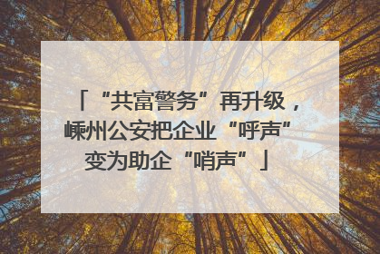 “共富警务”再升级，嵊州公安把企业“呼声”变为助企“哨声”