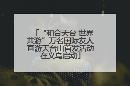 “和合天台 世界共游”万名国际友人直游天台山首发活动在义乌启动