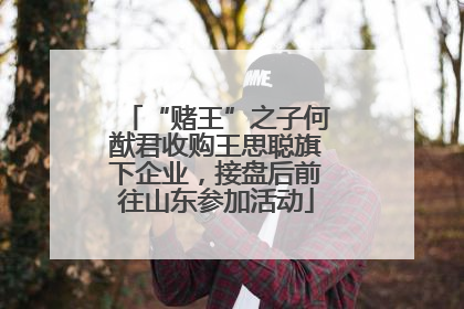 “赌王”之子何猷君收购王思聪旗下企业，接盘后前往山东参加活动