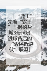 “鹿王”先破“霸王”！揭秘盐城3号球员进球背后的“农民街游侠”联盟