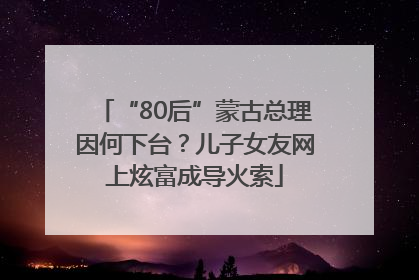 “80后”蒙古总理因何下台？儿子女友网上炫富成导火索