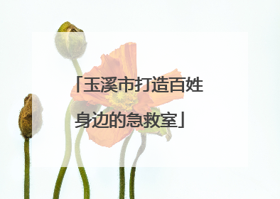 玉溪市打造百姓身边的急救室