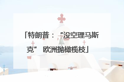 特朗普：“没空理马斯克” 欧洲抛橄榄枝