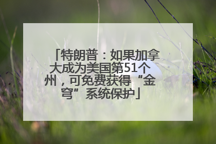 特朗普：如果加拿大成为美国第51个州，可免费获得“金穹”系统保护