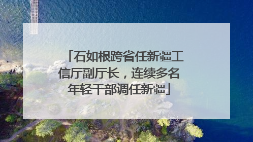 石如根跨省任新疆工信厅副厅长，连续多名年轻干部调任新疆