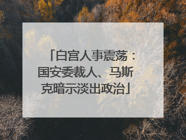 白宫人事震荡：国安委裁人、马斯克暗示淡出政治