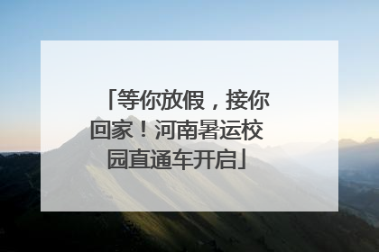 等你放假，接你回家！河南暑运校园直通车开启
