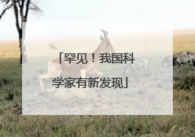 罕见！我国科学家有新发现
