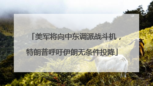 美军将向中东调派战斗机，特朗普呼吁伊朗无条件投降