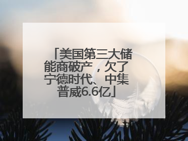 美国第三大储能商破产，欠了宁德时代、中集普威6.6亿