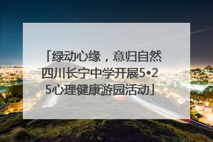 绿动心缘，意归自然 四川长宁中学开展5•25心理健康游园活动