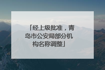经上级批准，青岛市公安局部分机构名称调整