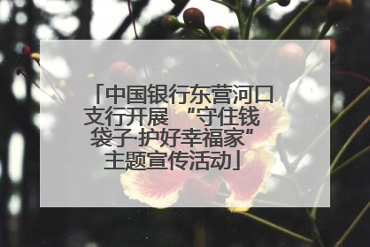 中国银行东营河口支行开展 “守住钱袋子·护好幸福家”主题宣传活动
