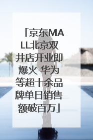 京东MALL北京双井店开业即爆火 华为等超十余品牌单日销售额破百万