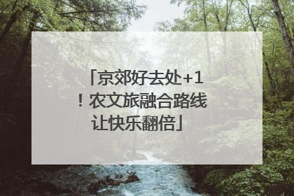京郊好去处+1！农文旅融合路线让快乐翻倍