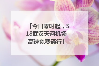 今日零时起，S18武汉天河机场高速免费通行