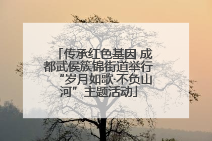 传承红色基因 成都武侯簇锦街道举行“岁月如歌·不负山河”主题活动