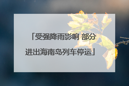 受强降雨影响 部分进出海南岛列车停运