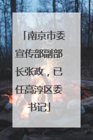 南京市委宣传部副部长张政，已任高淳区委书记