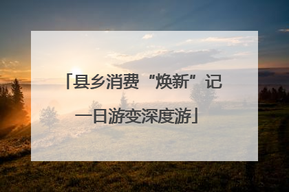 县乡消费“焕新”记 一日游变深度游