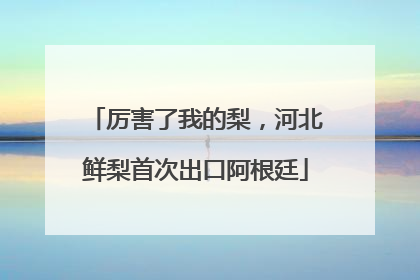 厉害了我的梨，河北鲜梨首次出口阿根廷
