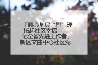 倾心基层“智”理 托起社区幸福——记全省先进工作者、新区文曲中心社区党委书记董世弘