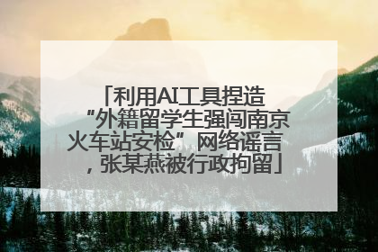 利用AI工具捏造 “外籍留学生强闯南京火车站安检”网络谣言，张某燕被行政拘留
