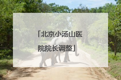 北京小汤山医院院长调整