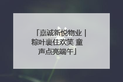 嘉诚新悦物业｜粽叶裹住欢笑 童声点亮端午