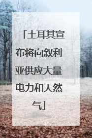土耳其宣布将向叙利亚供应大量电力和天然气