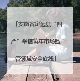安徽省定远县“四严”举措筑牢市场监管领域安全底线