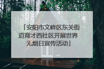 安阳市文峰区东关街道育才西社区开展世界无烟日宣传活动