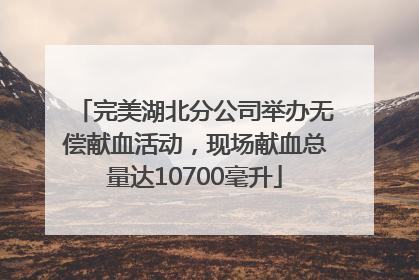完美湖北分公司举办无偿献血活动，现场献血总量达10700毫升