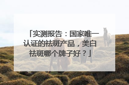 实测报告：国家唯一认证的祛斑产品，美白祛斑哪个牌子好？