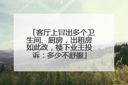 客厅上冒出多个卫生间、厨房，出租房如此改，楼下业主投诉：多少不舒服