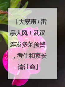 大暴雨+雷暴大风！武汉连发多条预警，考生和家长请注意