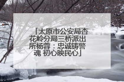 太原市公安局杏花岭分局三桥派出所杨蓉：忠诚铸警魂 初心映民心