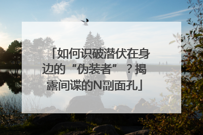 如何识破潜伏在身边的“伪装者”？揭露间谍的N副面孔