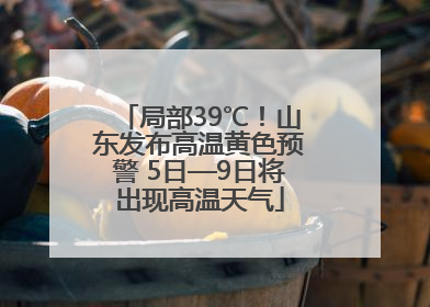 局部39℃！山东发布高温黄色预警 5日—9日将出现高温天气