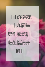 山东省第二十九届基层作家培训班在临清开班