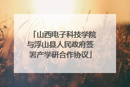 山西电子科技学院与浮山县人民政府签署产学研合作协议