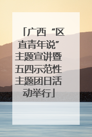 广西“区直青年说”主题宣讲暨五四示范性主题团日活动举行