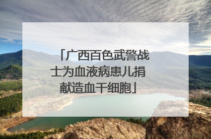 广西百色武警战士为血液病患儿捐献造血干细胞