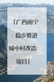 广西南宁：稳步推进城中村改造项目