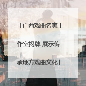 广西戏曲名家工作室揭牌 展示传承地方戏曲文化