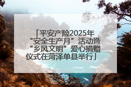 平安产险2025年“安全生产月”活动暨“乡风文明”爱心捐赠仪式在菏泽单县举行