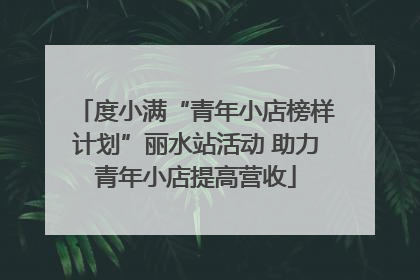 度小满“青年小店榜样计划”丽水站活动 助力青年小店提高营收