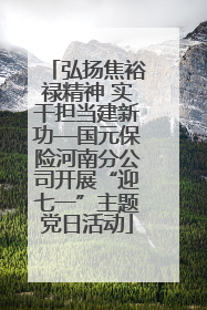弘扬焦裕禄精神 实干担当建新功—国元保险河南分公司开展“迎七一”主题党日活动